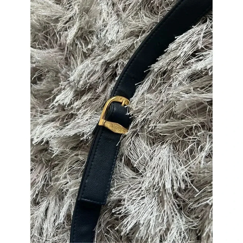 Eitenne Aiger Straw Crossbody Bag With Navy Blue Leather Straps Gold Hardware